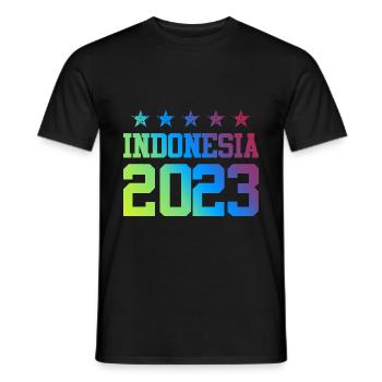 Indonesia 2023 - Men's T-Shirt - black - Front - AI Model Male 178 light (178cm)