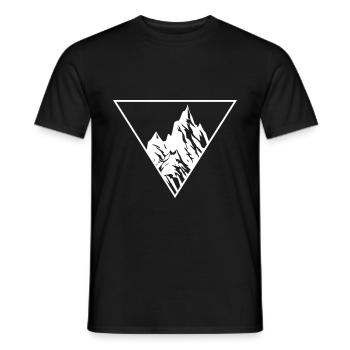 Mountains Nature Silhouette - Men's T-Shirt - black - Front - AI Model Male 178 light (178cm)