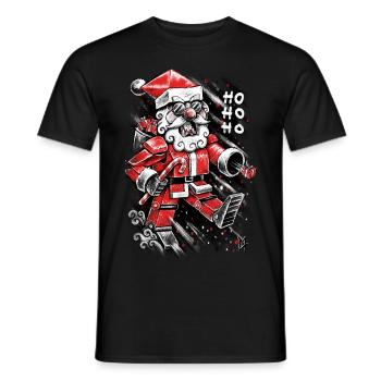 Robot Santa Claus - T-shirt homme - noir - Devant - AI Model Male 178 light (178cm)