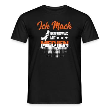 Irgendwas mit Medien Beruf - Männer T-Shirt - Schwarz - Vorne - AI Model Male 178 light (178cm)