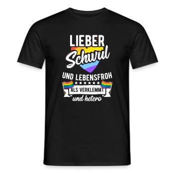 Gay LGBT gay saying - Men's T-Shirt - black - Front - AI Model Male 178 light (178cm)