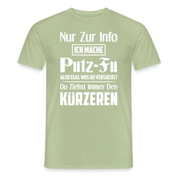 Nettoyage femme de ménage - T-shirt homme - vert sauge - Devant - AI Model Male 178 light (178cm)