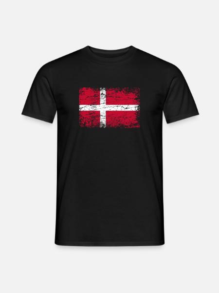 Danemark drapeau danois drapeau utilisé look - T-shirt homme - noir