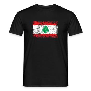 Drapeau libanais drapeau drapeau - T-shirt homme - noir - Devant - AI Model Male 178 light (178cm)