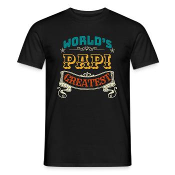WORLDS GREATEST PAPI - Men's T-Shirt - black - Front - AI Model Male 178 light (178cm)