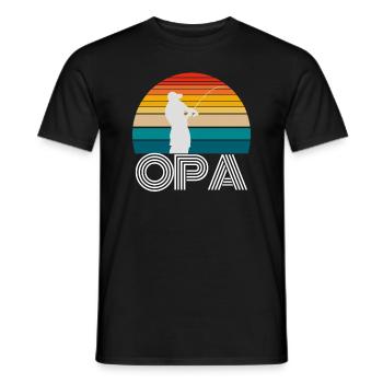 Cadeaux de pêche pour OPA - T-shirt homme - noir - Devant - AI Model Male 178 light (178cm)