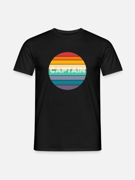 Rainbow CAPTAIN Shirt, Retro CAPTAIN, CAPTAIN - Männer T-Shirt - Schwarz