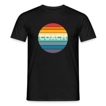 Rainbow COACH Shirt, Rétro COACH, COACH Sunset, - T-shirt homme - noir - Devant - AI Model Male 178 light (178cm)
