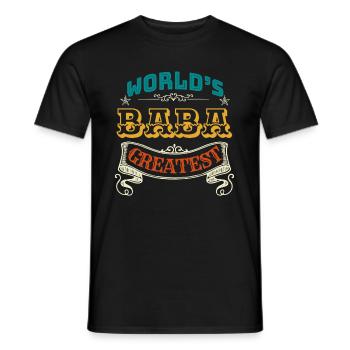 WORLDS GREATEST BABA - Men's T-Shirt - black - Front - AI Model Male 178 light (178cm)
