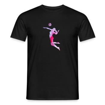 Voleyball pink - Männer T-Shirt - Schwarz - Vorne - AI Model Male 178 light (178cm)