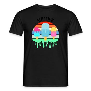 Crème glacée fondante Vacances d’été chaudes Rétro Vintag - T-shirt homme - noir - Devant - AI Model Male 178 light (178cm)
