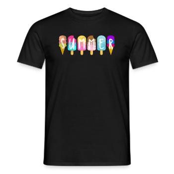 Schmelzendes Eis heißer Sommerurlaub 2022 Retro V - Männer T-Shirt - Schwarz - Vorne - AI Model Male 178 light (178cm)
