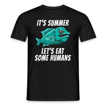Drôle de poisson effrayant Un été Horreur Effrayant Été - T-shirt homme - noir - Devant - AI Model Male 178 light (178cm)