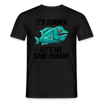 Drôle de poisson effrayant Un été Horreur Effrayant Été - T-shirt homme - noir - Devant - AI Model Male 178 light (178cm)