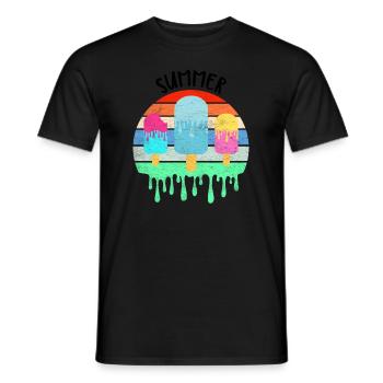 Crème glacée fondante Vacances d’été chaudes Rétro Vintag - T-shirt homme - noir - Devant - AI Model Male 178 light (178cm)