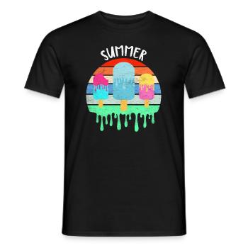Crème glacée fondante Vacances d’été chaudes Rétro Vintag - T-shirt homme - noir - Devant - AI Model Male 178 light (178cm)