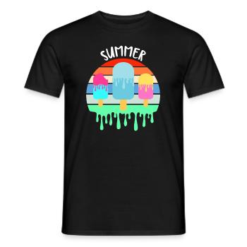 Crème glacée fondante Vacances d’été chaudes Rétro Vintag - T-shirt homme - noir - Devant - AI Model Male 178 light (178cm)