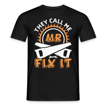 Il répare tout, il est l’artisan de la maison - T-shirt homme - noir - Devant - AI Model Male 178 light (178cm)