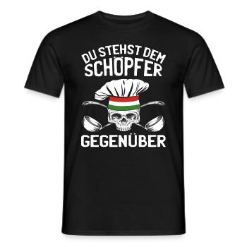Koch Italien Küche - Schöpfer Gegenüber - Männer T-Shirt - Schwarz - Vorne - AI Model Male 178 light (178cm)