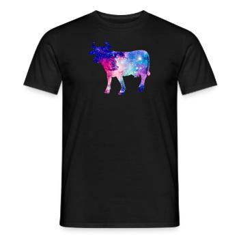 Galaxy Cow Space Gift - Men's T-Shirt - black - Front - AI Model Male 178 light (178cm)