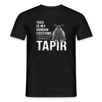 Mon costume humain - Je suis un cadeau tapir - T-shirt homme - noir - Devant - AI Model Male 178 light (178cm)