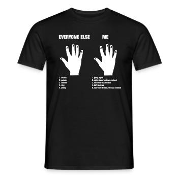 Gamer hand - Men's T-Shirt - black - Front - AI Model Male 178 light (178cm)