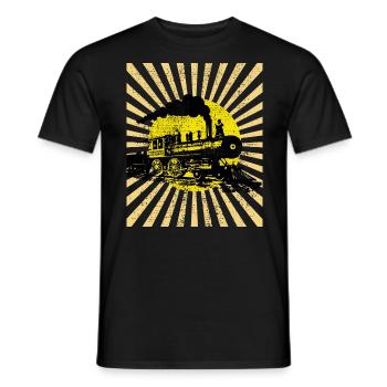 locomotive à vapeur - T-shirt homme - noir - Devant - AI Model Male 178 light (178cm)