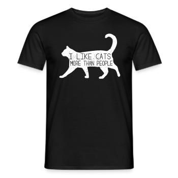 Ich mag katzen lieber als Menschen Geschenkidee - Männer T-Shirt - Schwarz - Vorne - AI Model Male 178 light (178cm)