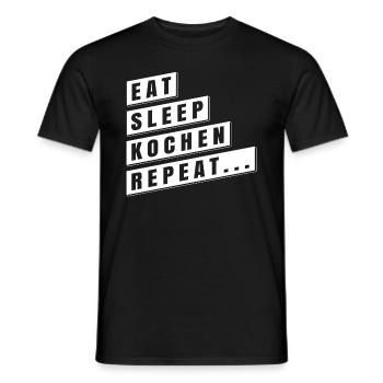 Eat Sleep Kochen Repeat Shirt Geschenk Koch Köchin - Männer T-Shirt - Schwarz - Vorne - AI Model Male 178 light (178cm)