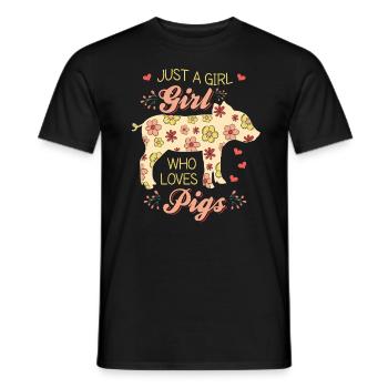 Schwein Liebe Mädchen Frau - Männer T-Shirt - Schwarz - Vorne - AI Model Male 178 light (178cm)