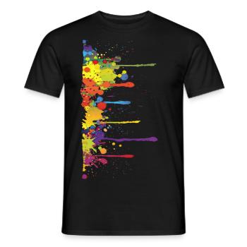Blob Peinture / Peinture Splat - T-shirt homme - noir - Devant - AI Model Male 178 light (178cm)