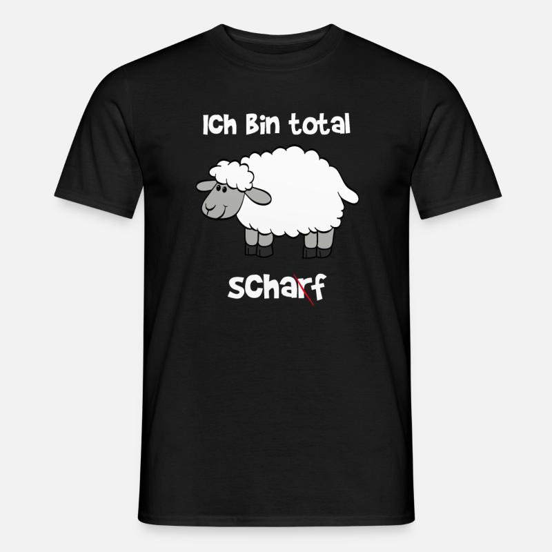 Ich bin total Scharf / Schaf - Männer T-Shirt - Schwarz