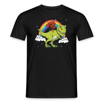 Dinth dindon De Thanksgiving sur T-Rex Dinausaurier - T-shirt homme - noir - Devant - AI Model Male 178 light (178cm)