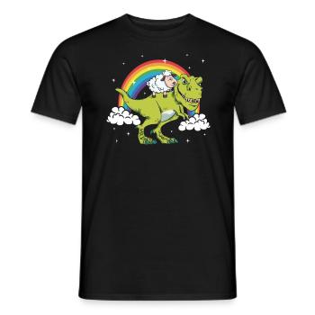 T-Rex Tyrannosaurus dinosaur sheep gift - Men's T-Shirt - black - Front - AI Model Male 178 light (178cm)