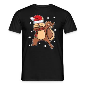 Eichhörnchen Dabbing Tanz Weihnachten Geschenk - Männer T-Shirt - Schwarz - Vorne - AI Model Male 178 light (178cm)