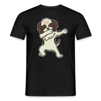 Shih Tzu Dog Dabbing Dabbin Dabb Dance Gift - Men's T-Shirt - black - Front - AI Model Male 178 light (178cm)