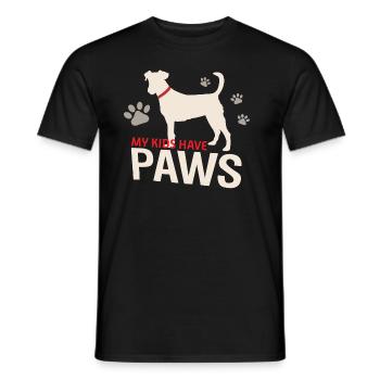 Enfants Chiens Pattes de chien - T-shirt homme - noir - Devant - AI Model Male 178 light (178cm)