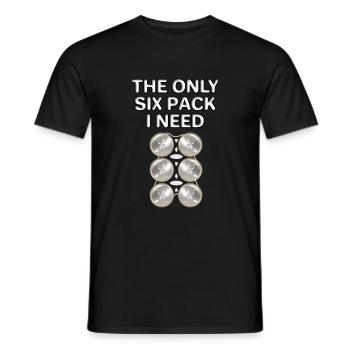 Beer Cans Six Pack DrinkIng Abdominal Muscles Party - Men's T-Shirt - black - Front - AI Model Male 178 light (178cm)