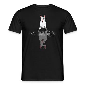 Cadeau de réflexion de l'eau Bull Terrier Dog - T-shirt homme - noir - Devant - AI Model Male 178 light (178cm)