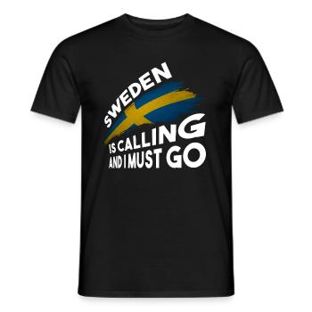 Suède - T-shirt homme - noir - Devant - AI Model Male 178 light (178cm)