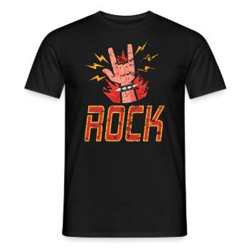 Hand Horns Rock Band Distressed print - T-shirt homme - noir - Devant - AI Model Male 178 light (178cm)