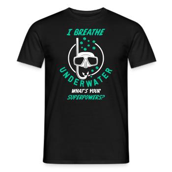 diving - Men's T-Shirt - black - Front - AI Model Male 178 light (178cm)