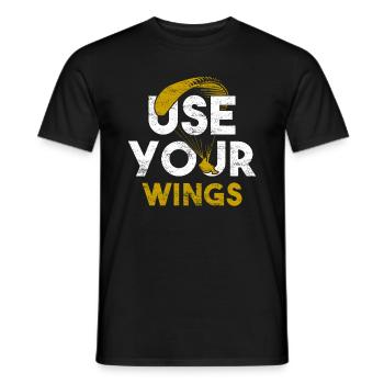 parapente - T-shirt homme - noir - Devant - AI Model Male 178 light (178cm)