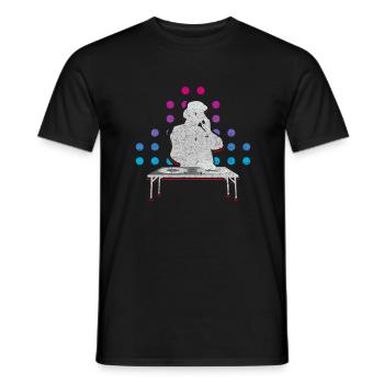 Kühler Diskjockey, der Musik-Geschenk für Musik-Liebe spielt - Männer T-Shirt - Schwarz - Vorne - AI Model Male 178 light (178cm)