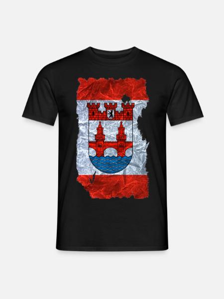Friedrichshain Kreuzberg 2 Fahne / Flagge vintage - Männer T-Shirt - Schwarz