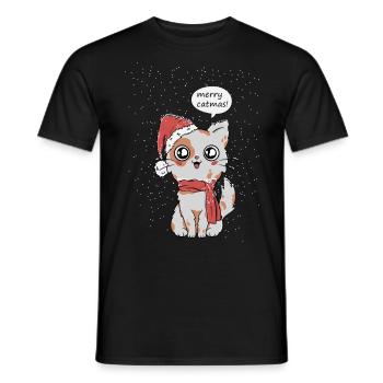 Katzen Weihnachten - Männer T-Shirt - Schwarz - Vorne - AI Model Male 178 light (178cm)