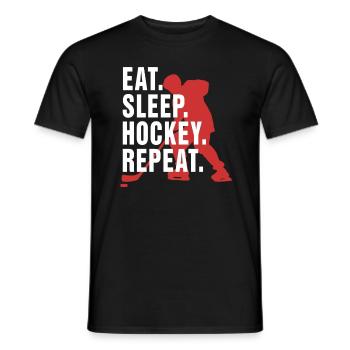 Mangez le hockey sur sommeil Répétez la conception des amateurs de hockey sur glace - T-shirt homme - noir - Devant - AI Model Male 178 light (178cm)