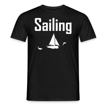 Sailing - Men's T-Shirt - black - Front - AI Model Male 178 light (178cm)