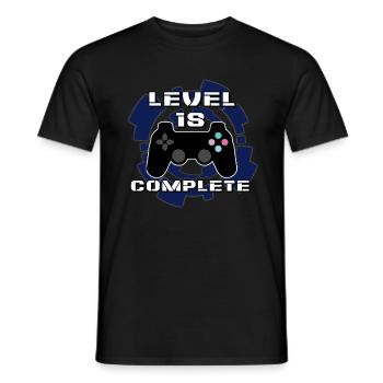 Niveau 18 terminé - T-shirt homme - noir - Devant - AI Model Male 178 light (178cm)