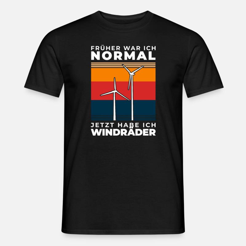 Windpark Windrad Windkraft - Früher normal - Männer T-Shirt - Schwarz